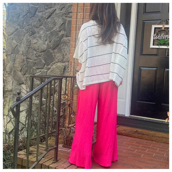 Boho Smocked Waist Wide Leg Pants - Picture 7 of 7